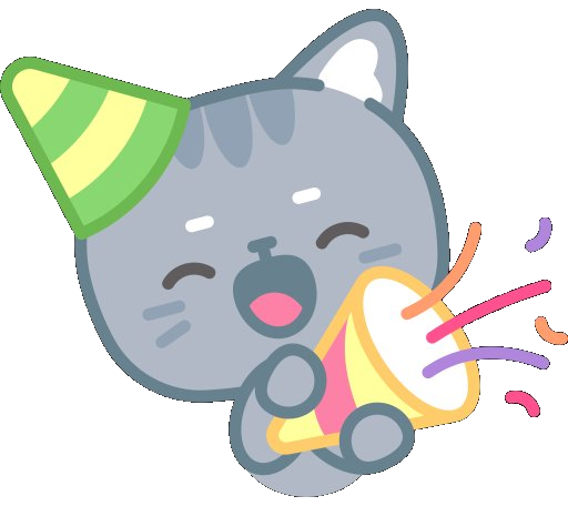 A party cat with a party popper