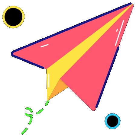 A paper plane in flight