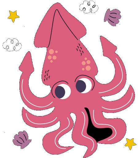 A friendly pink squid